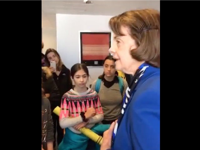 Sunshine Movement kids confront Sen. Dianne Feinstein about Green New Deal.