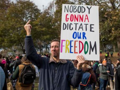 A man protests censorship