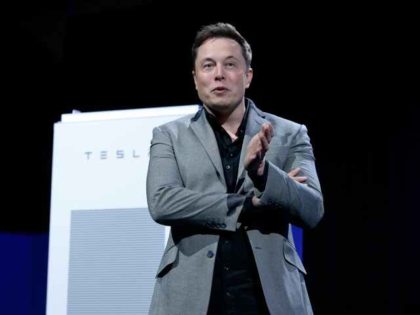Elon Musk speaking to a Tesla audience