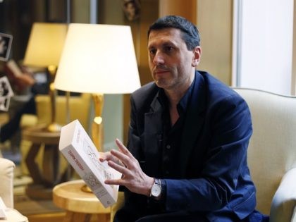 French writer Frederic Martel gestures during an interview with Associated Press, in Paris, Friday, Feb. 15, 2019. In the explosive book "In the Closet of the Vatican" author Frederic Martel describes a gay subculture at the Vatican and calls out the hypocrisy of Catholic bishops and cardinals who in public …