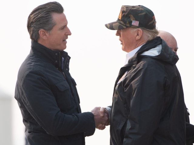 Gavin Newsom and Donald Trump (Saul Loeb / AFP / Getty)
