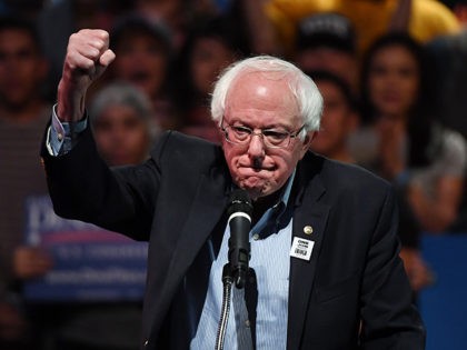 LAS VEGAS, NEVADA - OCTOBER 25: U.S. Sen. Bernie Sanders (I-VT) speaks during a rally for