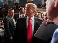 President Trump Delivers State Of The Union Address To Joint Session Of Congress WASHINGTON, DC - FEBRUARY 5: U.S. President Donald Trump departs the chamber of the U.S. House of Representatives after delivering the State of the Union address at the U.S. Capitol Building on February 5, 2019 in Washington, DC. President Trump's second State of the Union address was postponed one week …