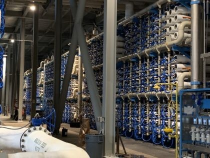 Reverse Osmosis Tube Array at Claude "Bud" Lewis Carlsbad Desalination Plant (Joel Pollak / Breitbart News)