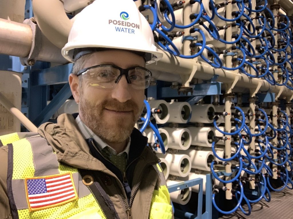 Joel Pollak at Claude "Bud" Lewis Carlsbad Desalination Plant (Joel Pollak / Breitbart News)