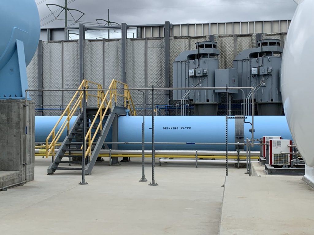 Drinking Water Pipe at Claude "Bud" Lewis Carlsbad Desalination Plant (Joel Pollak / Breitbart News)
