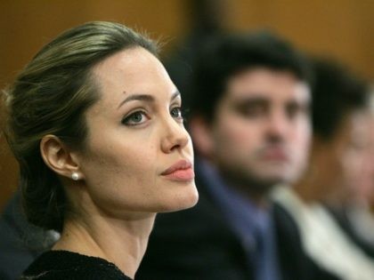 WASHINGTON - NOVEMBER 17: Actress Angelina Jolie takes part in a press conference on Capit