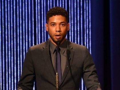 BEVERLY HILLS, CA - DECEMBER 03: Actor/musician Jussie Smollett speaks onstage at the 25th Annual Children's Defense Fund Beat The Odds Awards at the Beverly Wilshire Four Seasons Hotel on December 3, 2015 in Beverly Hills, California. (Photo by Alberto E. Rodriguez/Getty Images)