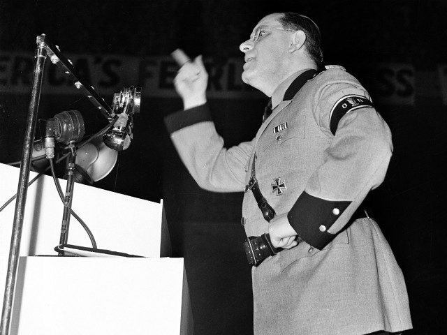 Fritz Kuhn, national "Fuehrer" of the German-American Volksbund addresses the ea
