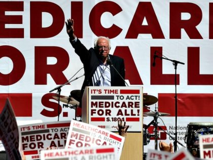 U.S. Sen. Bernie Sanders (I-VT) speaks during a health care rally at the 2017 Convention of the California Nurses Association/National Nurses Organizing Committee on September 22, 2017 in San Francisco, California. Sen. Bernie Sanders addressed the California Nurses Association about his Medicare for All Act of 2017 bill. (Photo by …