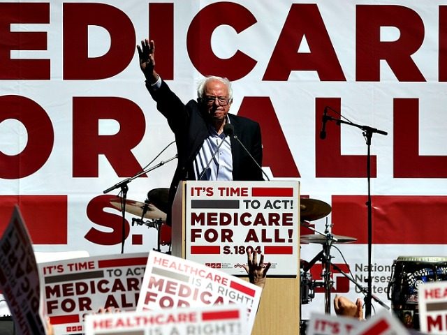 U.S. Sen. Bernie Sanders (I-VT) speaks during a health care rally at the 2017 Convention of the California Nurses Association/National Nurses Organizing Committee on September 22, 2017 in San Francisco, California. Sen. Bernie Sanders addressed the California Nurses Association about his Medicare for All Act of 2017 bill. (Photo by …