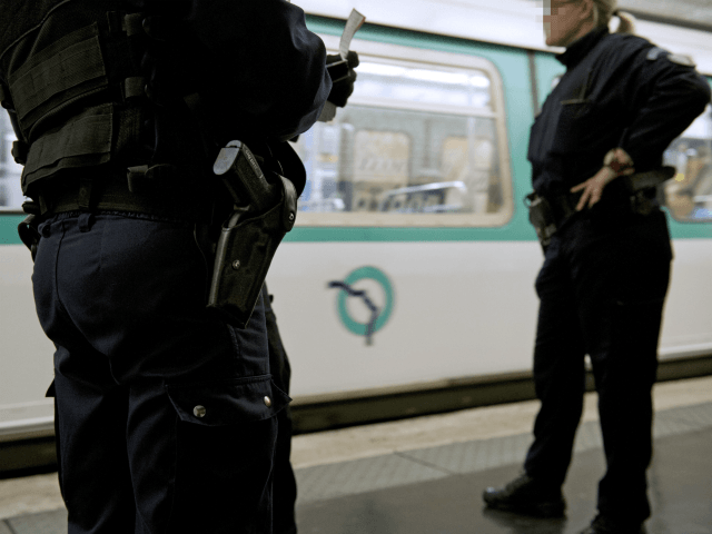 TO GO WITH AFP STORY BY CYRIL TROUAUX Policemen from a brigade in charge of Paris transpor