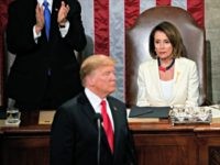 Pelosi at SOTU President Donald Trump delivers his State of the Union address to a joint session of Congress on Capitol Hill in Washington, as Vice President Mike Pence and Speaker of the House Nancy Pelosi, D-Calif., watch, Tuesday, Feb. 5, 2019.