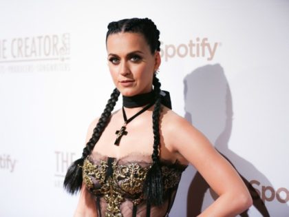 Katy Perry arrives at Spotify Presents The Creators Party at Cicada on Saturday, Feb. 13, 2016, in Los Angeles. (Photo by Rich Fury/Invision/AP)