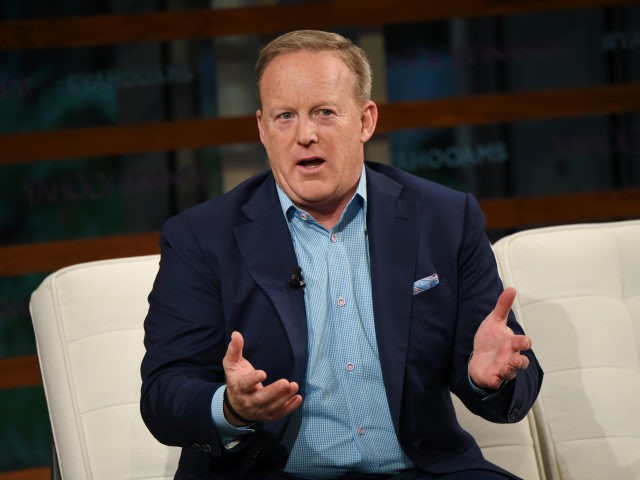 Former White House Press Secretary Sean Spicer participates in the Yahoo Finance All Markets Summit: A World of Change at The TimesCenter on Thursday, Sept. 20, 2018, in New York. (Photo by Evan Agostini/Invision/AP)