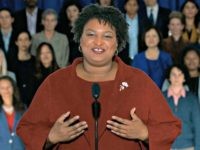 In this pool image from video, Stacey Abrams delivers the Democratic party's response to President Donald Trump's State of the Union address, Tuesday, Feb. 5, 2019 from Atlanta. Abrams narrowly lost her bid in November to become America's first black female governor, and party leaders are aggressively recruiting her to …