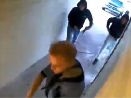 Screenshot of video of three suspects in Oklahoma attempted break-in.