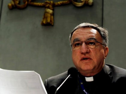 Rev. Thomas Rosica meet the journalists during a press conference at the Vatican, Thursday, Feb. 21, 2013.