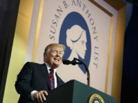 Trump-podium-Susan-B-Anthony-List-background-ap In this May 22, 2018 file photo, President Donald Trump speaks at the Susan B. Anthony List 11th Annual Campaign for Life Gala at the National Building Museum in Washington. Step by step, the Trump administration is methodically remaking government policy on reproductive health _ potentially limiting access to birth …