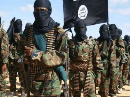 A file photo taken on February 13, 2012 shows members of the Al-Shabaab in Elasha Biyaha, Somalia