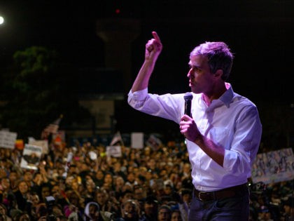 EL PASO, TX - FEBRUARY 11: Former candidate for U.S. Senate Beto O'Rourke speaks to thousands of people gathered to protest a U.S./Mexico border wall being pushed by President Donald Trump February 11, 2019 in El Paso, Texas. The event was organized by Border Network for Human Rights and the …