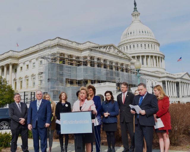 Rep. Ann Wagner (R-MO) spoke about the failure of the Born-Alive Abortion Survivors Protection Act with other pro-life lawmakers, including House Minority Whip Steve Scalise (R-LA) (second from left), and activists at a press conference at the Capitol on Tuesday.