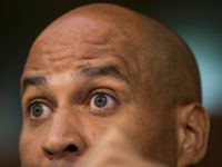 WASHINGTON, DC - SEPTEMBER 05: Sen. Cory Booker (D-NJ) questions Supreme Court Nominee Brett Kavanaugh during the second day of his Supreme Court confirmation hearing on Capitol Hill September 5, 2018 in Washington, DC. Kavanaugh was nominated by President Donald Trump to fill the vacancy on the court left by …