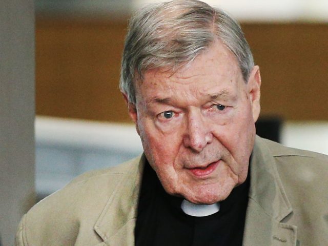 Cardinal George Pell leaves the Melbourne Magistrates' Court on March 5, 2018 in Melbourne