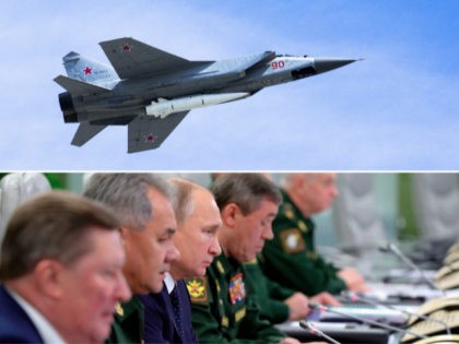 Hypersonic missiles, Vladimir Putin - collage.