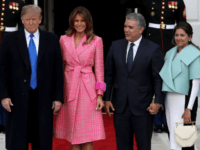 U.S. President Donald Trump and first lady Melania Trump welcome Colombian President Ivan Duque Marquez and first lady Maria Juliana Ruiz Sandoval to the White House February 13, 2019 in Washington, DC. Marquez and Trump are expected to discuss a range of bilateral issues during their meetings. (Photo by Win McNamee/Getty Images) U.S. President Donald Trump and first lady Melania Trump welcome Colombian President Ivan Duque Marquez and first lady Maria Juliana Ruiz Sandoval to the White House February 13, 2019 in Washington, DC. Marquez and Trump are expected to discuss a range of bilateral issues during their meetings. (Photo by Win …