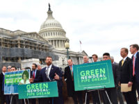 Rep. Markwayne Mullin (R-OK) pointed out at the press conference at the Capitol on Wednesday that while many have reacted to the Green New Deal with incredulity, it should be taken seriously. (Penny Starr/Breitbart News)