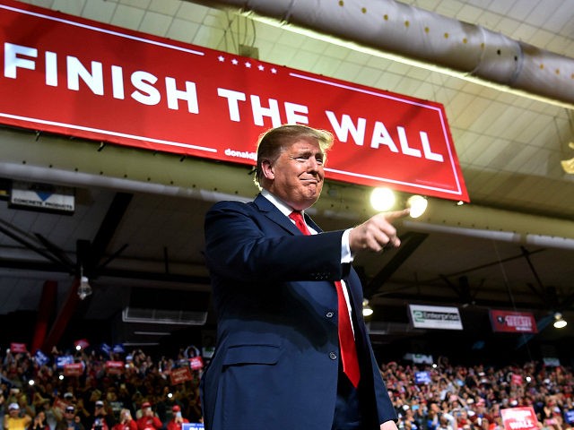 US President Donald Trump arrives for a rally in El Paso, Texas on February 11, 2019. (Pho