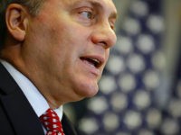 WASHINGTON, DC - JUNE 26: House Majority Whip Steve Scalise (R-LA) speaks with reporters during a news conference following a House Republican conference meeting June 26, 2018 on Capitol Hill in Washington, DC. House Republicans are attempting to advance a compromise immigration bill this week. (Photo by Aaron P. Bernstein/Getty …