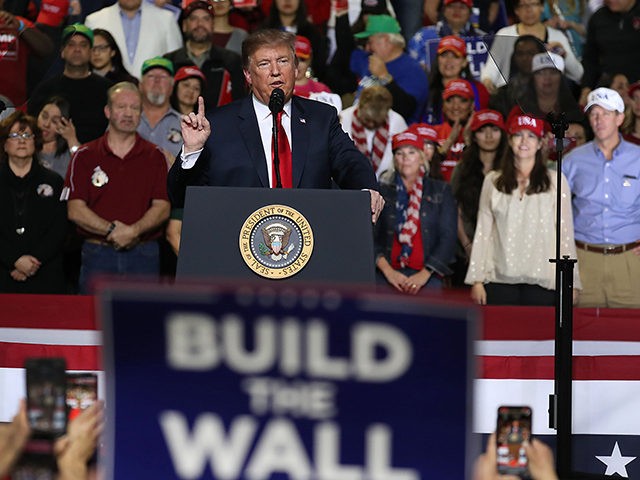 EL PASO, TEXAS - FEBRUARY 11: U.S. President Donald Trump speaks during a rally at the El