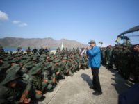 Venezuela's President Nicolas Maduro speaks to troops at a naval base, a day after a top general sided with the opposition Maduro rejects European ultimatum on elections