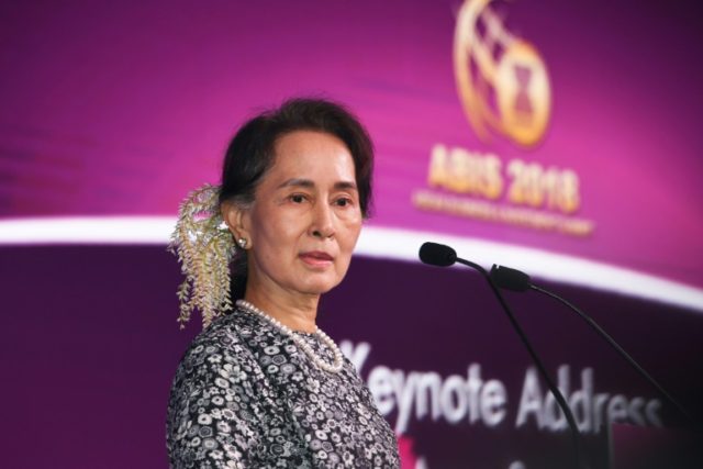 Myanmar's Suu Kyi courts investment for strife-torn Rakhine state