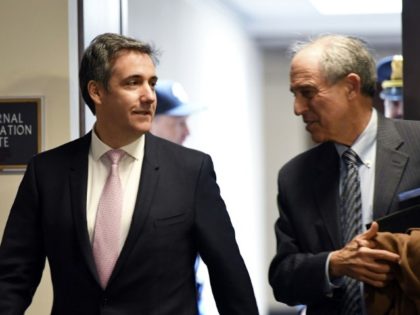 Michael Cohen (L), US President Donald Trump's former personal attorney, and his lawyer Lanny Davis arrive in the Hart Senate Office Building in Washington, DC on February 26, 2019. - Cohen is on Capitol Hill to testify before the Senate Intelligence Committee. Donald Trump's former lawyer Michael Cohen could stir …