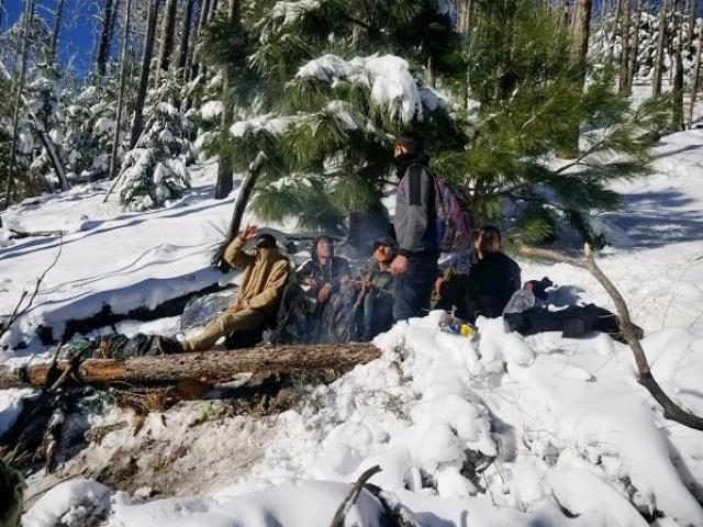 Tucson Sector Border Patrol agents rescued five illegal aliens from freezing in the Santa Rita Mountains. (Photo: U.S. Border Patrol/Tucson Sector)