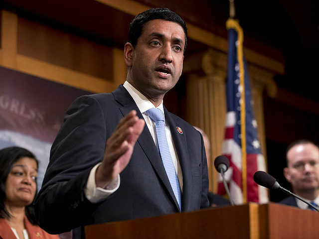 Newsom Rep. Ro Khanna, D-Calif., speaks at a news conference on Capitol Hill in Washington, Wednesday, Jan. 30, 2019, on a reintroduction of a resolution to end U.S. support for the Saudi-led war in Yemen. Also pictured is Rep. Pramila Jayapal, D-Wash., left, and Sen. Mike Lee, R-Utah, right. (AP …