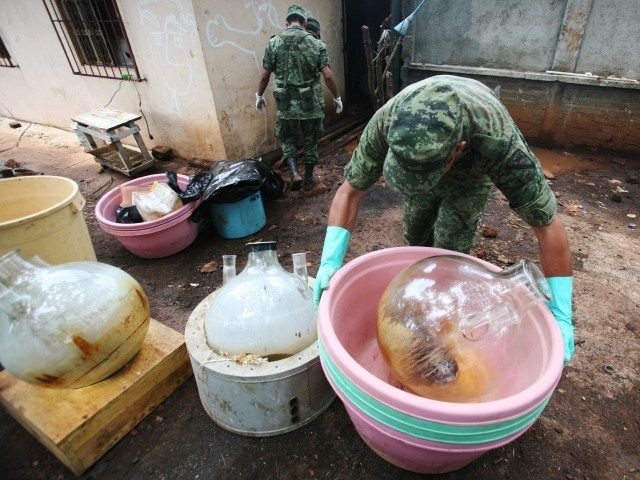Mexican officials destroy meth labs used by drug cartels. (AP File Photo: Carlos Jasso)