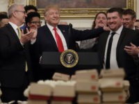 President Donald Trump welcomes 2018 NCAA FCS College Football Champions, The North Dakota State Bison, to the White House in Washington, Monday, March 4, 2019. (AP Photo/Carolyn Kaster)