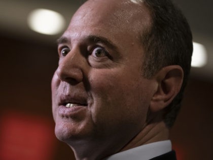 Rep. Adam Schiff, chairman of the House Intelligence Committee, talks briefly to reporters