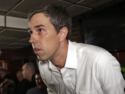 Democratic presidential candidate Beto O'Rourke listens to a question as he speaks to supporters at Gino's Cento Anno, Monday, March 18, 2019, in Cleveland. (AP Photo/Tony Dejak)
