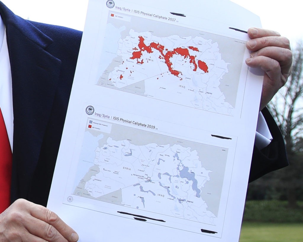 Donald Trump Shows off Map of Dwindling Islamic State