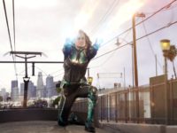 This image released by Disney-Marvel Studios shows Brie Larson in a scene from "Captain Marvel." (Disney-Marvel Studios via AP)