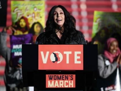 LAS VEGAS, NV - JANUARY 21: Singer/actress Cher speaks during the Women's March 'Power to the Polls' voter registration tour launch at Sam Boyd Stadium on January 21, 2018 in Las Vegas, Nevada. Demonstrators across the nation gathered over the weekend, one year after the historic Women's March on Washington, …