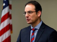 Colorado Attorney General Phil Weiser speaks about the plan to have a former federal prosecutor review the sexual abuse files of Colorado's Roman Catholic dioceses at a news conference Tuesday, Feb. 19, 2019, in Denver. The church will pay reparations to victims under a voluntary joint effort with the state …
