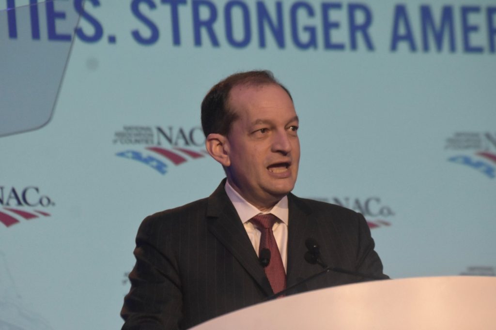 Labor Secretary Alex Acosta said on Monday that the Trump administration has launched a new website to encourage young Americans to consider trade apprenticeships. (Penny Star/Breitbart News)
