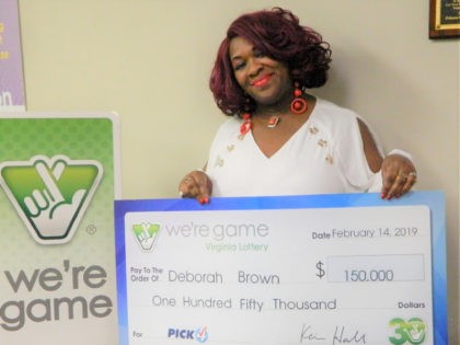 Virginia lottery winner Deborah Brown.