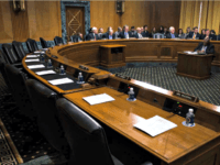 A half-empty hearing room as Senate Democrats boycotted the meeting two days in a row ( Zach Gibson/Getty )